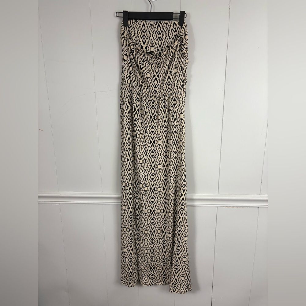 Forever 21 Y2K Maxi Tube Strapless Dress Large Stretch Abstract Tribal Summer